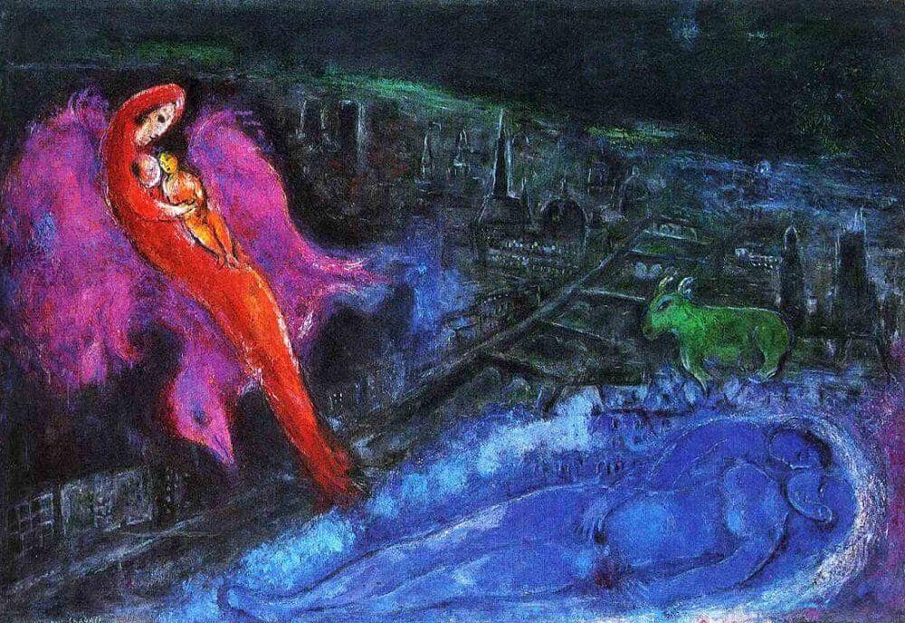 Bridges over the Seine, 1954 by Marc Chagall