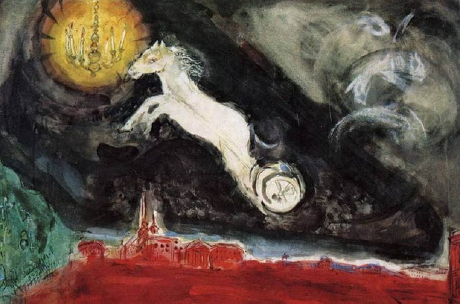 Scene Design for the Finale of the Ballet Aleko, 1942 - by Marc Chagall